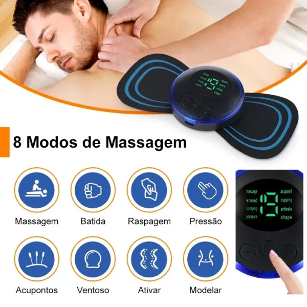 Mini Massageador Estimulador Elétrico Portátil