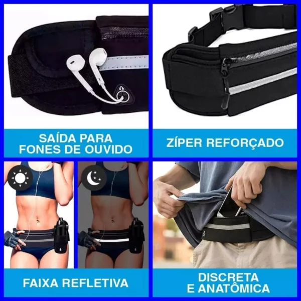 Bolsa Pochete Unissex Esportiva, Leve, impermeável, porta celular, porta garrafa - Image 3